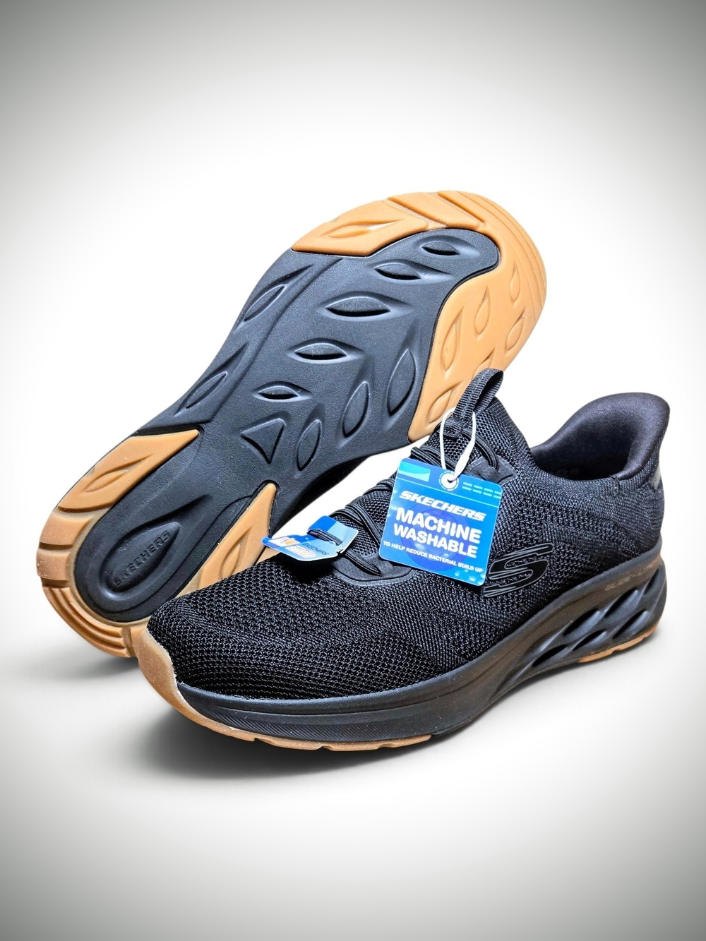 NEW Skechers Men's 11 Hands Free Swift Fit Glide Lite Shoes Black Sneakers